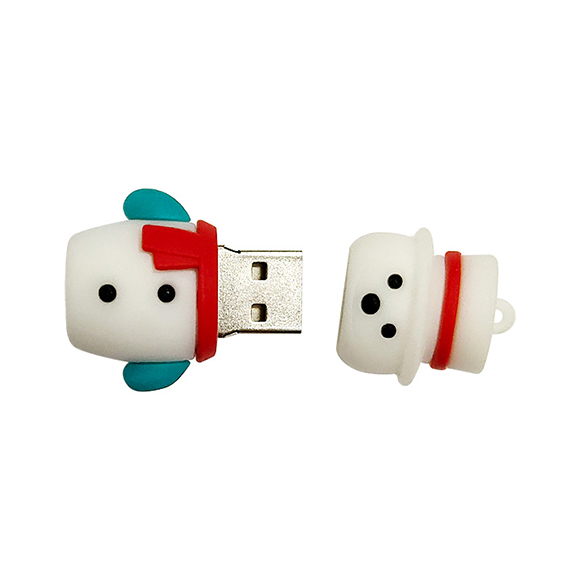 Hot sale cartoon usb drive snowman pvc customized pendrive LWU537